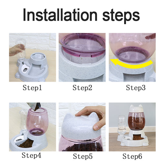 Automatic Pet Feeder & Water Fountain – Smart Drinking Bowl for Cats & Dogs
